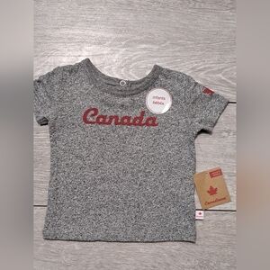 New Canadiana Unisex Infant Gray and Red T-Shirt
